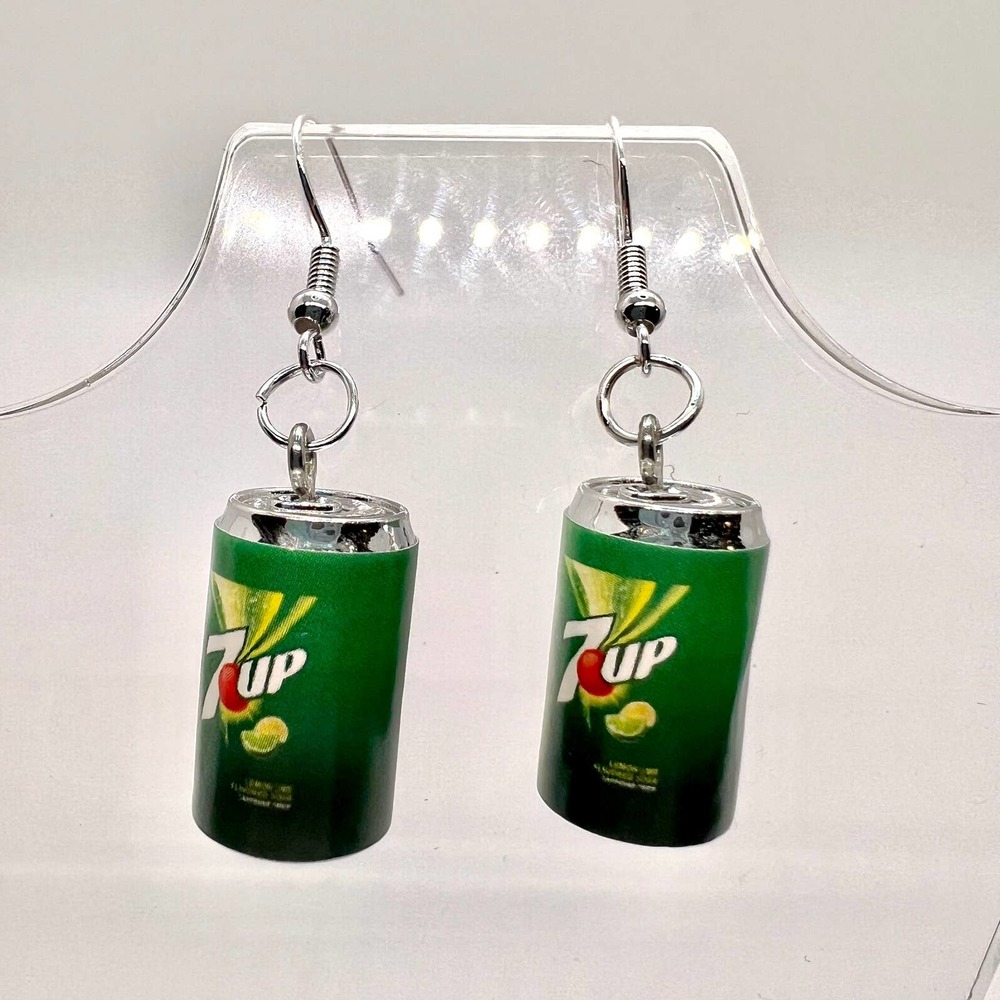 7 Up Earrings - Drink Earrings - Soda Earrings - Pop Earrings - Cola Earrings